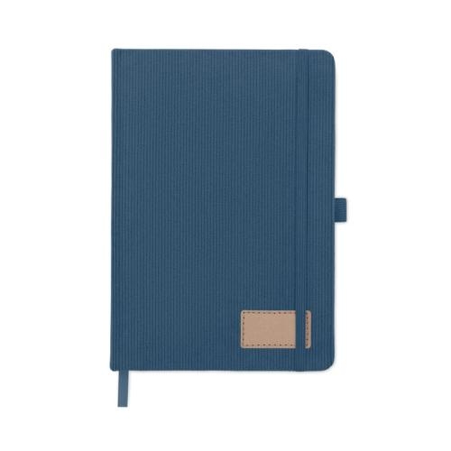 A5 RPET corduroy notitieboek blauw