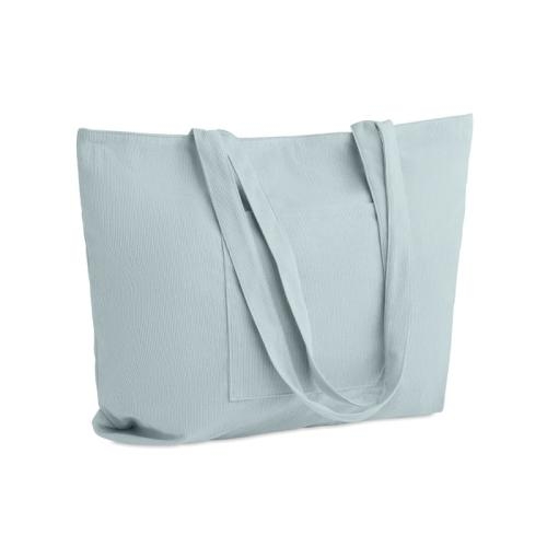 Grote corduroy boodschappentas Cordy-G babyblauw