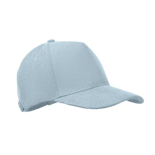 5-panelen corduroy baseballcap Wale babyblauw