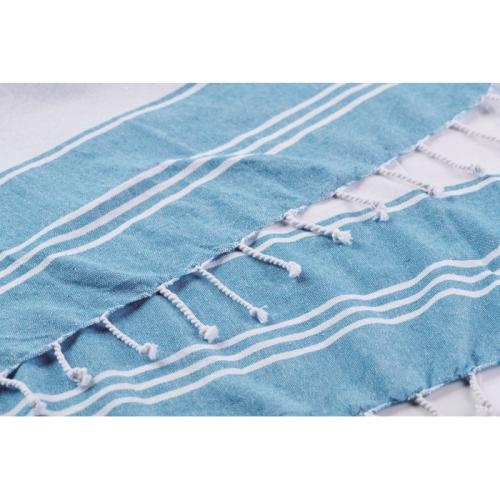 Strandtas met hamamdoek Hummum turquoise