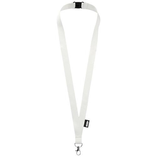 PET lanyard met veiligheidssluiting Tom wit