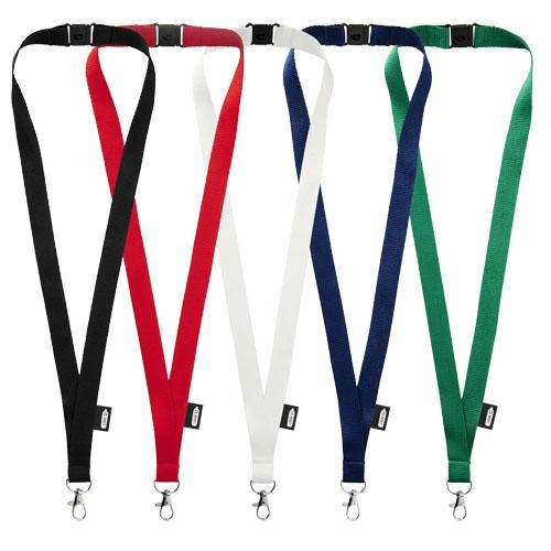 PET lanyard met veiligheidssluiting Tom wit