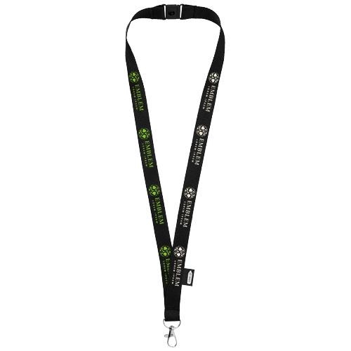 PET lanyard met veiligheidssluiting Tom zwart