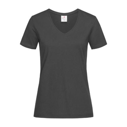 Stedman Classic V-hals dames T-shirt donkergrijs,2xl