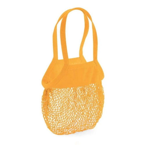 Biokatoenen mesh boodschappentas amber