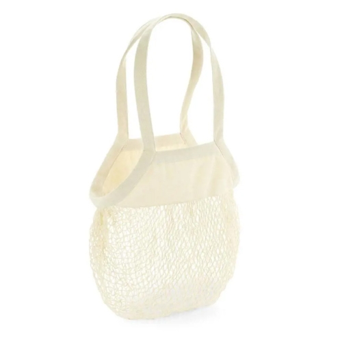 Biokatoenen mesh boodschappentas naturel
