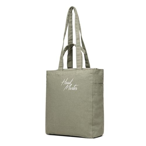 Gerecyclede canvas tas met ritssluiting groen