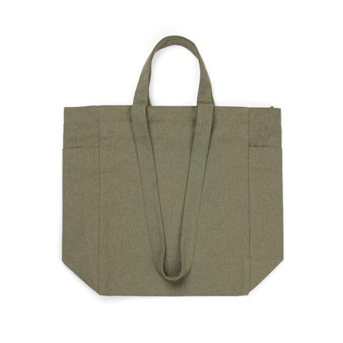 Gerecyclede canvas tas met ritssluiting groen