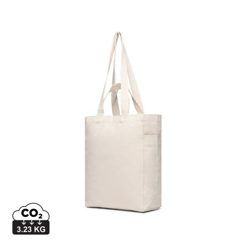Gerecyclede canvas tas met ritssluiting gebroken wit