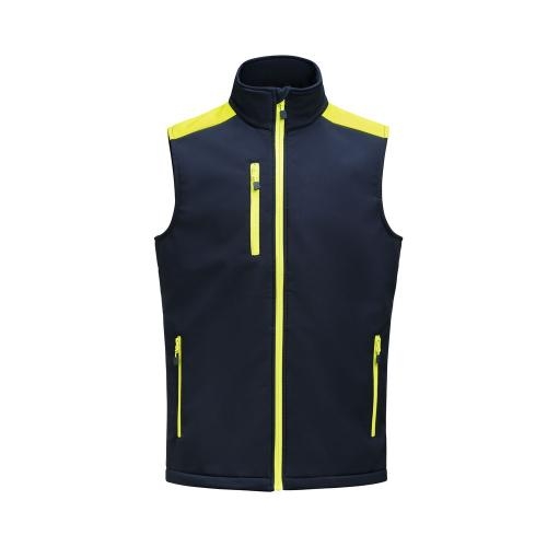 Prime Softshell bodywarmer heren marine/neon geel,2xl