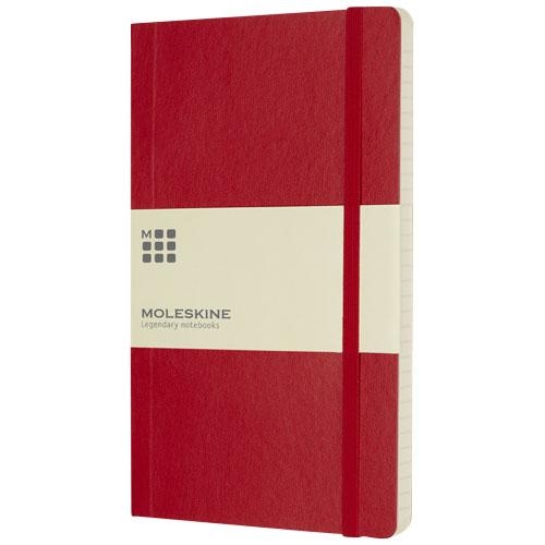 Moleskine classic L soft cover gelinieerd notitieboek scarlet red