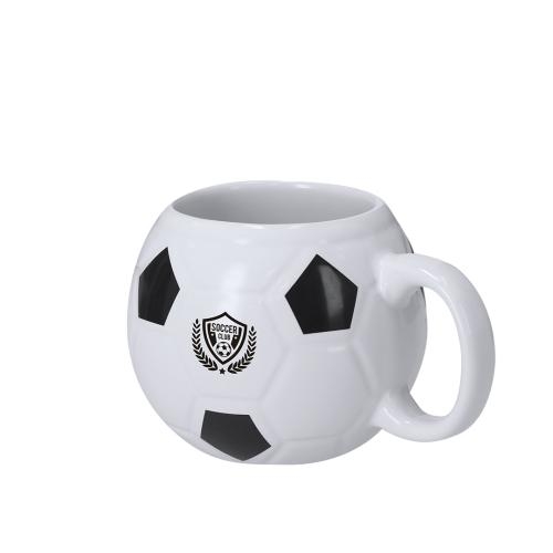 Voetbal mok 440 ml - keramisch zwart