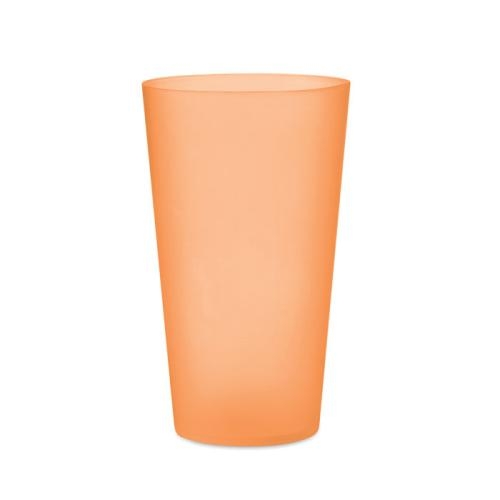 Frosted PP cup 550 ml Festa cup transparant oranje