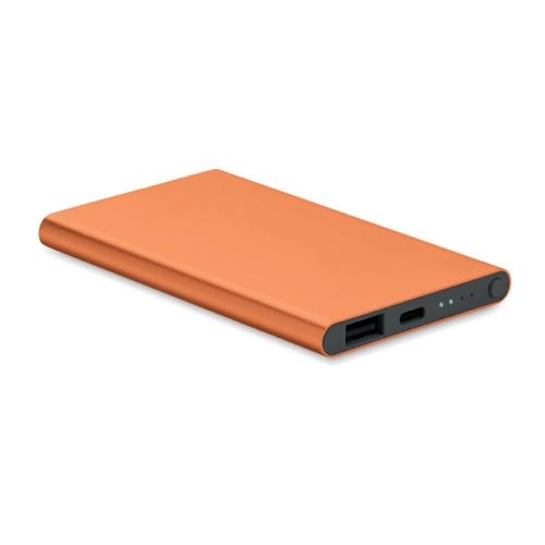 4000 mAh powerbank Type C Powerflat c oranje