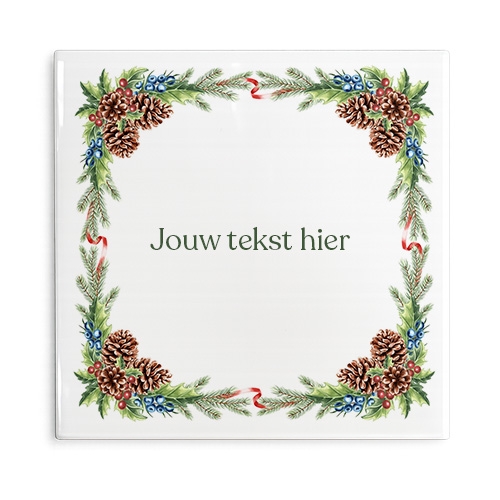 Tegeltje met logo 15x15 cm wit