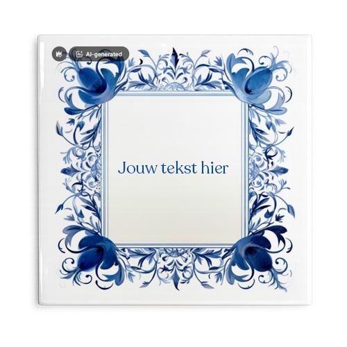 Tegeltje met logo 15x15 cm wit