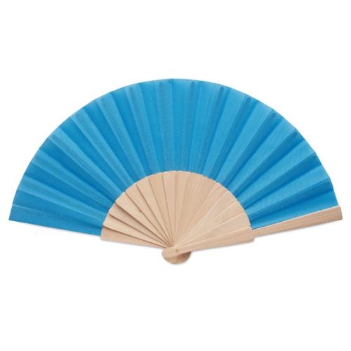 Houten waaier Fanny | polyester doek royal blue