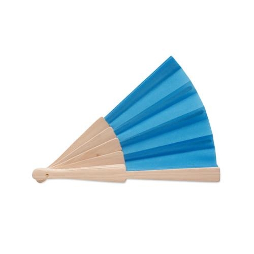 Houten waaier Fanny | polyester doek royal blue