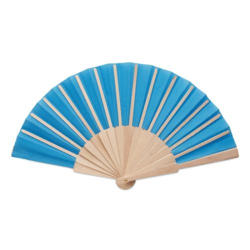 Houten waaier Fanny | polyester doek royal blue