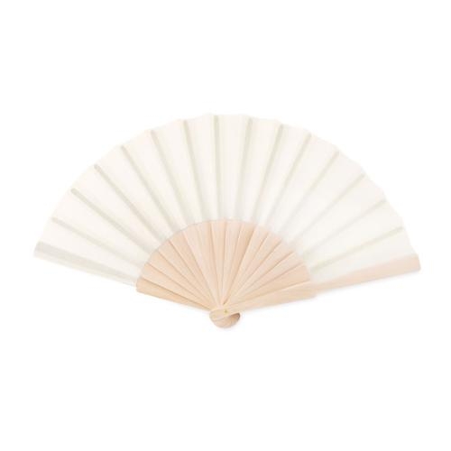Houten waaier Fanny | polyester doek beige
