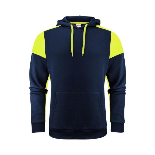 Prime Hoodie Unisex marine/neon geel,s