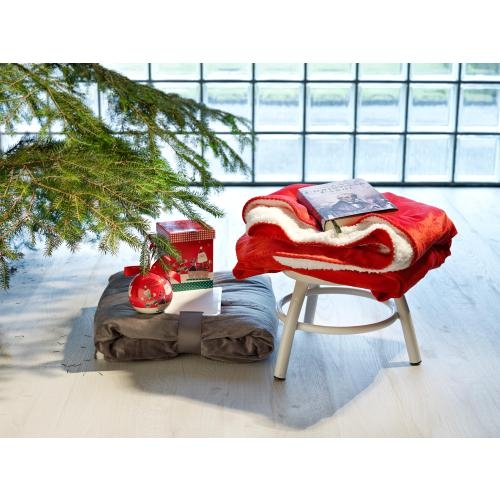 Luxe huisdeken, micromink met sherpa rood