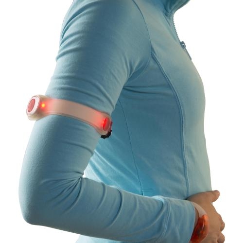 Siliconen armband met twee LED lampen blauw