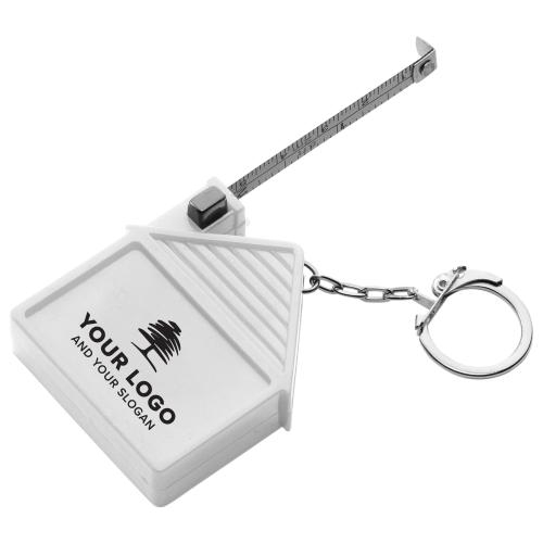 Sleutelhanger rolbandmaat home wit