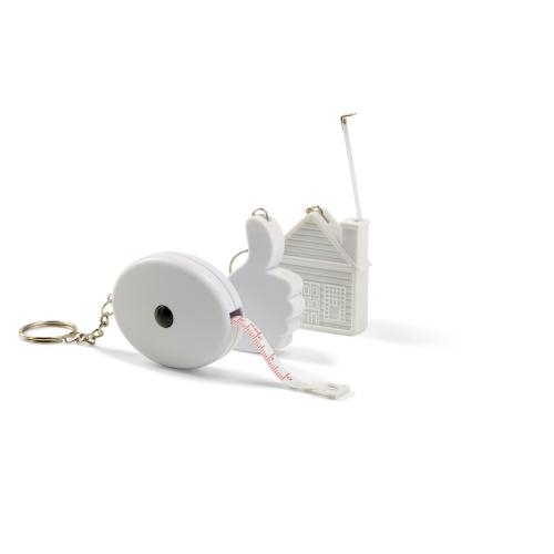 Sleutelhanger rolbandmaat home wit