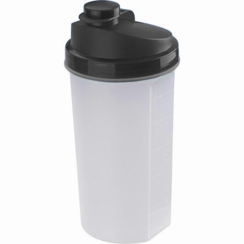 Kunststof eiwit shaker met zeef, 700 ml zwart