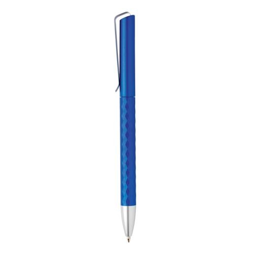 Balpen met diamantpatroon blauw