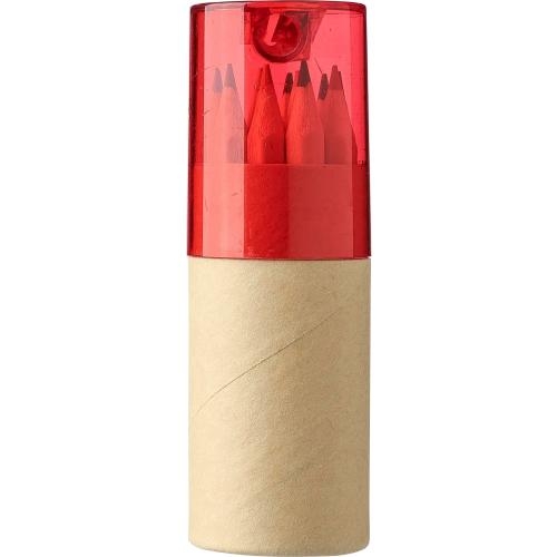 12 kleurpotloden in ECO koker rood