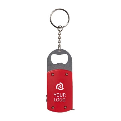 Aluminium flesopener met meetlint wit
