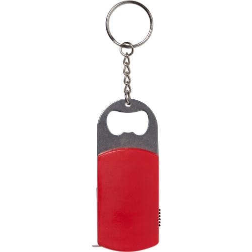 Aluminium flesopener met meetlint rood