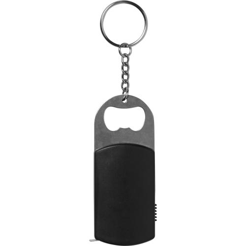 Aluminium flesopener met meetlint zwart