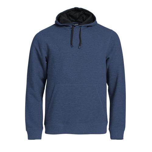 Trui met capuchon Classic blauwmelange,l
