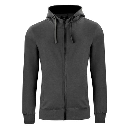 Classic Hoodie full zip antraciet melange,l