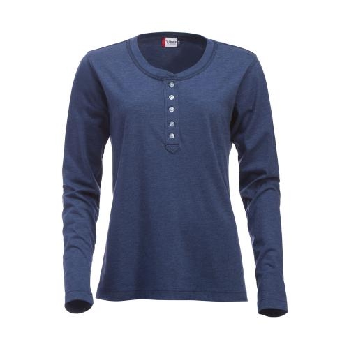 Shirt Orlando met lange mouwen dames blauwmelange,l