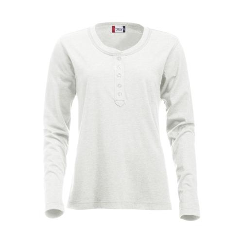 Shirt Orlando met lange mouwen dames steenwit,l