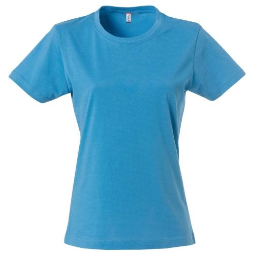 Basic dames shirt turquoise,l