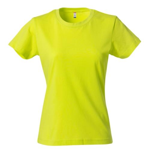 Basic dames shirt signaalgroen,l