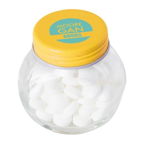 Snoeppotje mintjes geel