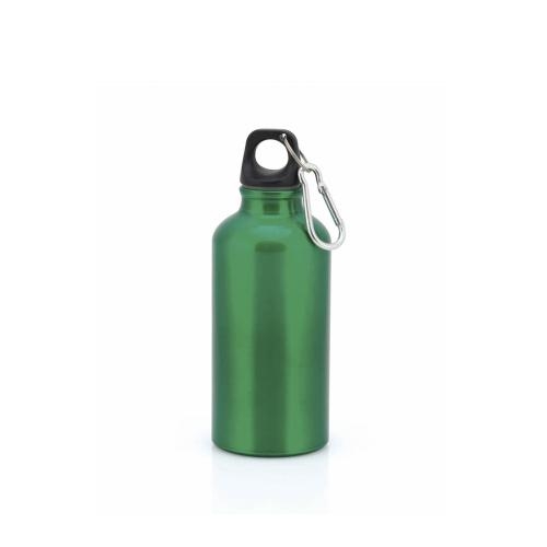 Aluminium bidon met karabijnhaak blauw