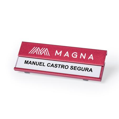 Gekleurde aluminium naambadge blauw