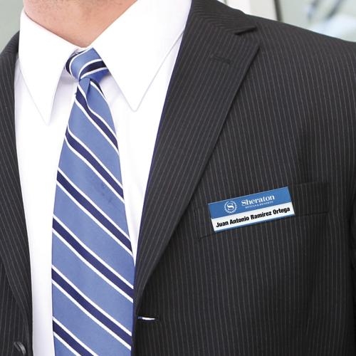 Gekleurde aluminium naambadge blauw
