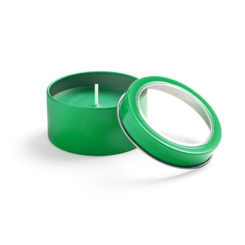 Kaars in blikje met venster groen
