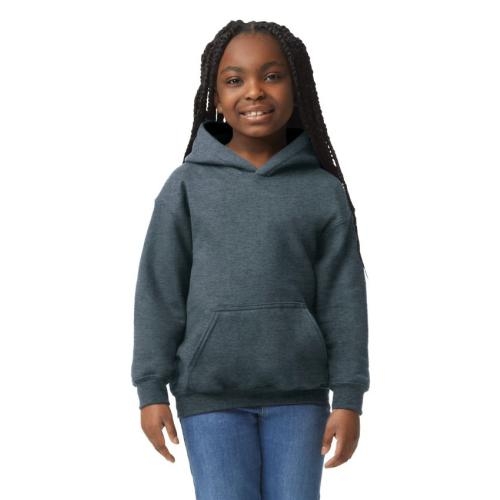 Gildan hoodie kinderen dark heather,l