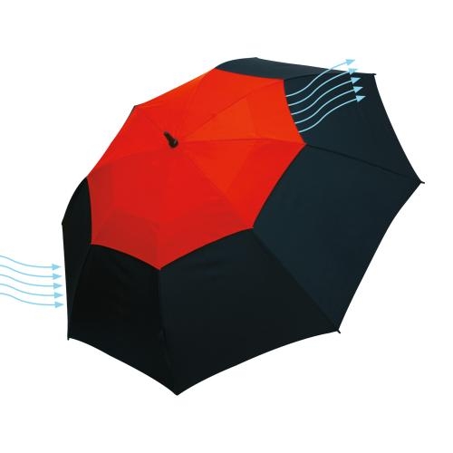 Golf paraplu Monsun zwart/rood