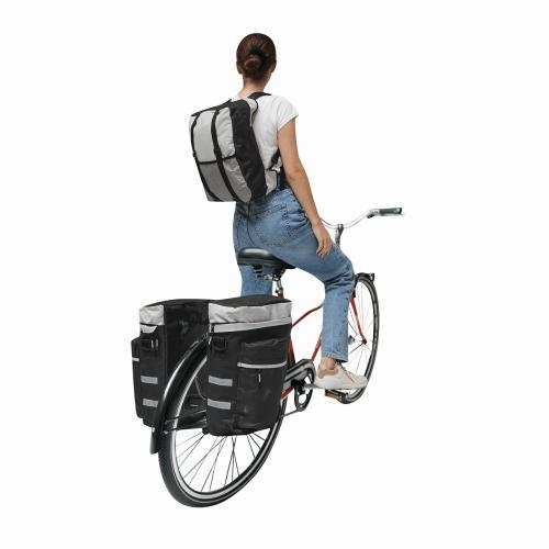 Fietstas Trio zwart/grijs