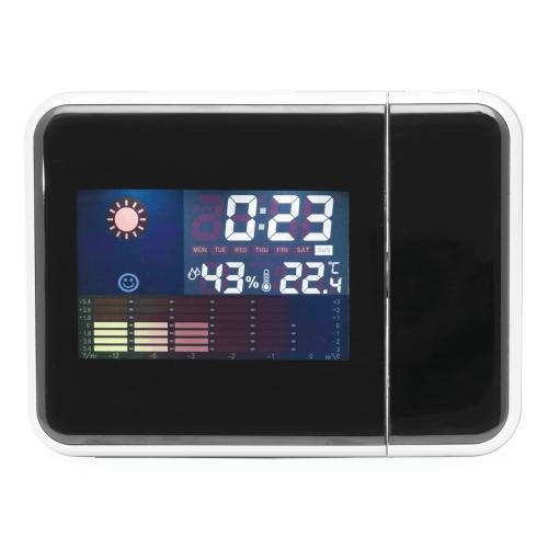 Projectieklok/weerstation zwart